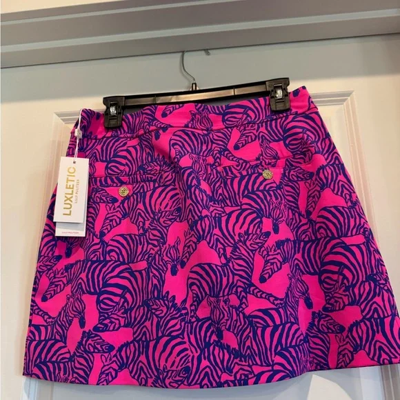 Lilly Pulitzer Dize 8 Kimika Pink Zebra Print Skort New with tags - Picture 2 of 2